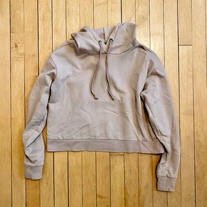 Essentials cute crop hoodie in tan